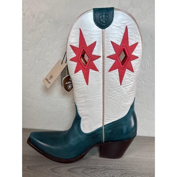 Ariat Starlight Western Boots Turquoise/Pearly White Star Accent Womens 8.5 NWT - Picture 4 of 10